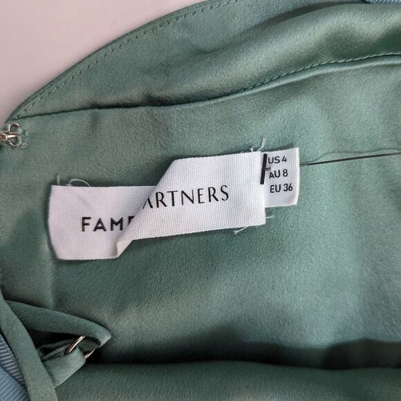 Fame and Partners Strappy Draped Rosabel Gown Green Maxi Dress Size 4 US - Picture 11 of 12